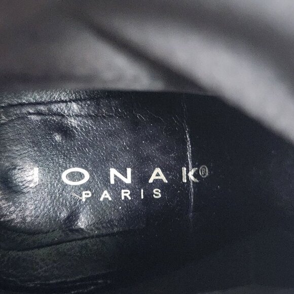 Jonak Paris Black Strap Leather Suede Heeled Booties Size 38(7.5) - Picture 6 of 7